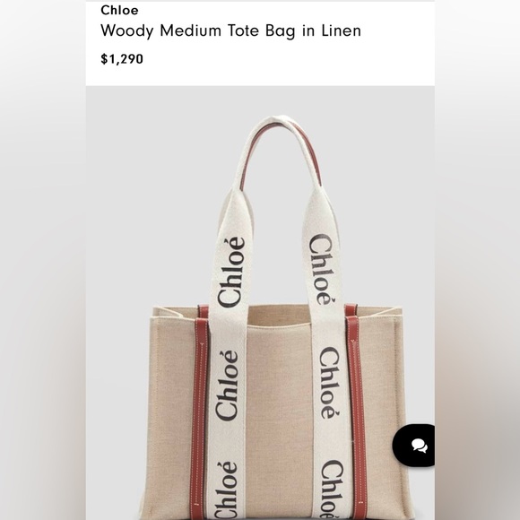 BNIB CHLOE MEDIUM WOODY CANVAS TOTE BAG. FULL SET💰Below Retail - Picture 8 of 10